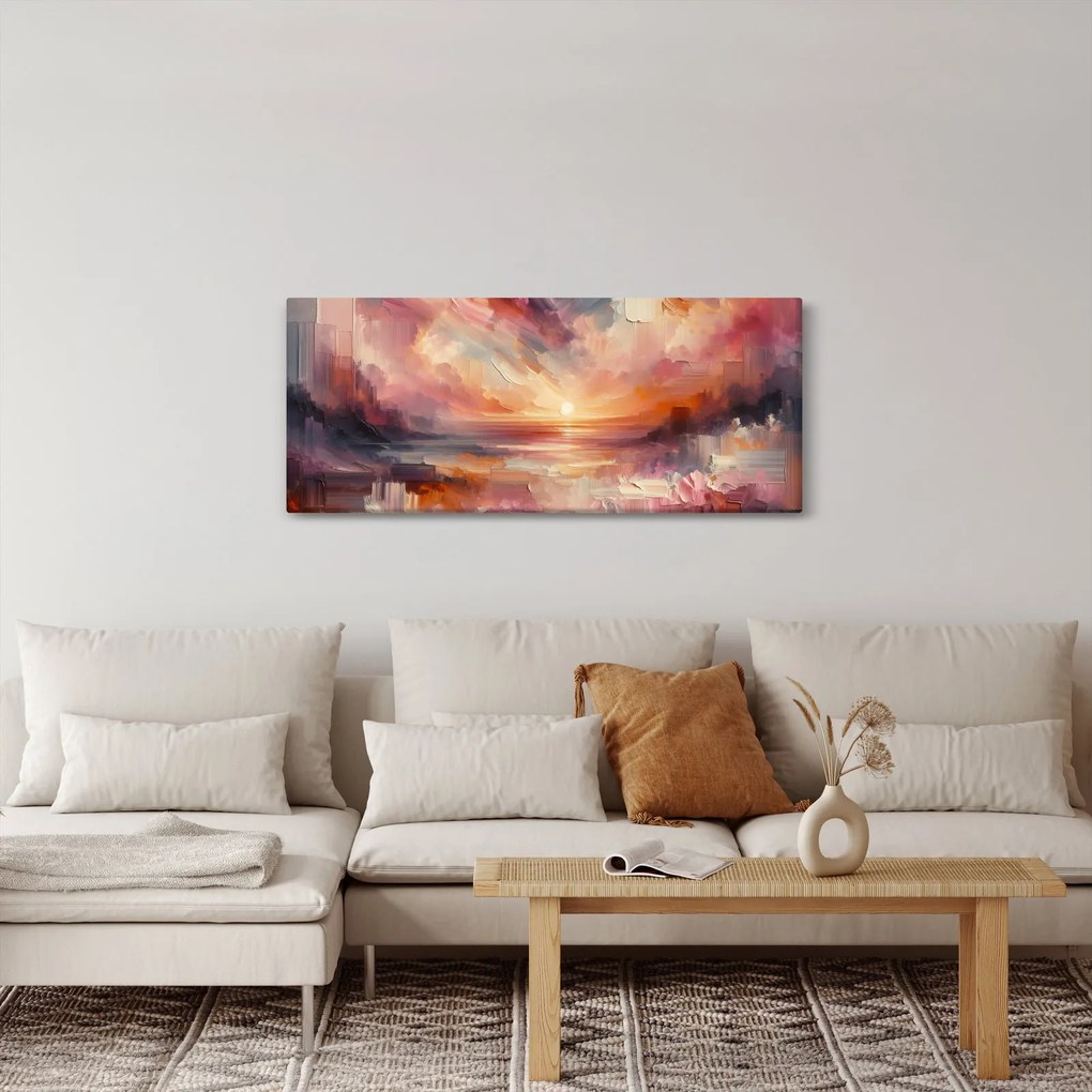 Tablou - Răsărit pictat (120x50 cm)