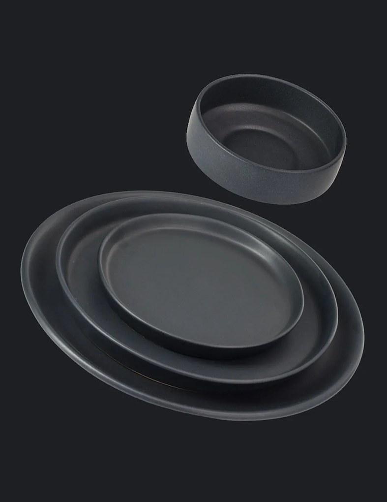 Set Cadou 24 Farfurii Vulcano Eveniemnte (6 Platouri 30cm, 6 Farfurii 25cm, 6 Farfurii 20cm, 6 boluri 400ml) LA COMANDA 25 de seturi