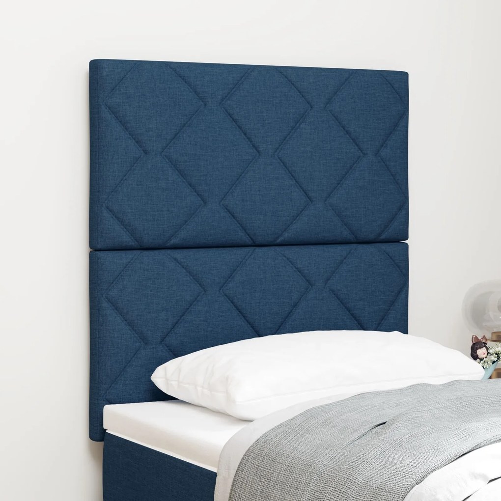 vidaXL Tăblie din Țesătură Geometric Manual albastru 80 cm țesătură