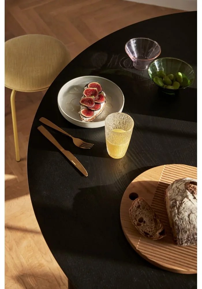 Masă de dining neagră rotundă ø 140 cm Fjord – Hübsch