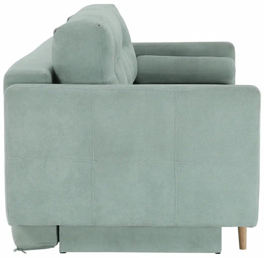 Canapea extensibilă, verde mentă textil Queens, AURELIA