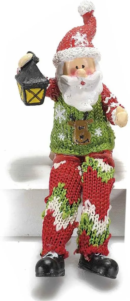 Figurina Mos Craciun picioare textil Red