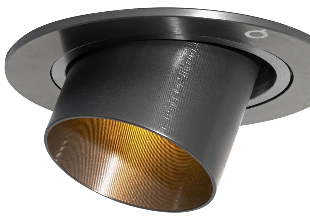 Set de 6 spoturi încastrate Gunmetal GU10 35mm Rotunde Înclinabile - Installa