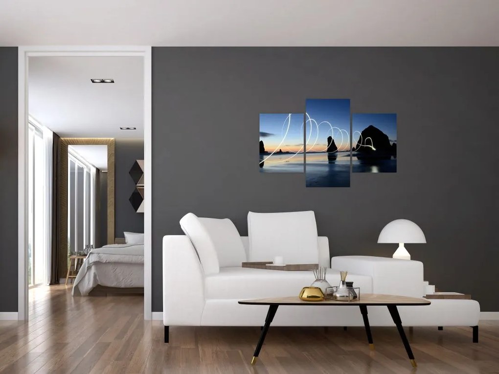 Tabloul - plaja în apus de soare (90x60 cm)