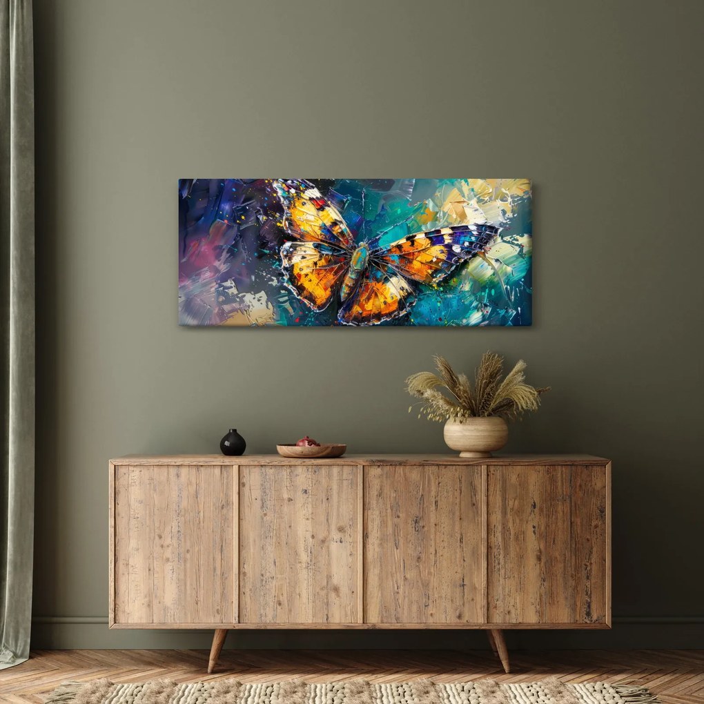 Tablou - Fluture, pictură în ulei (120x50 cm)