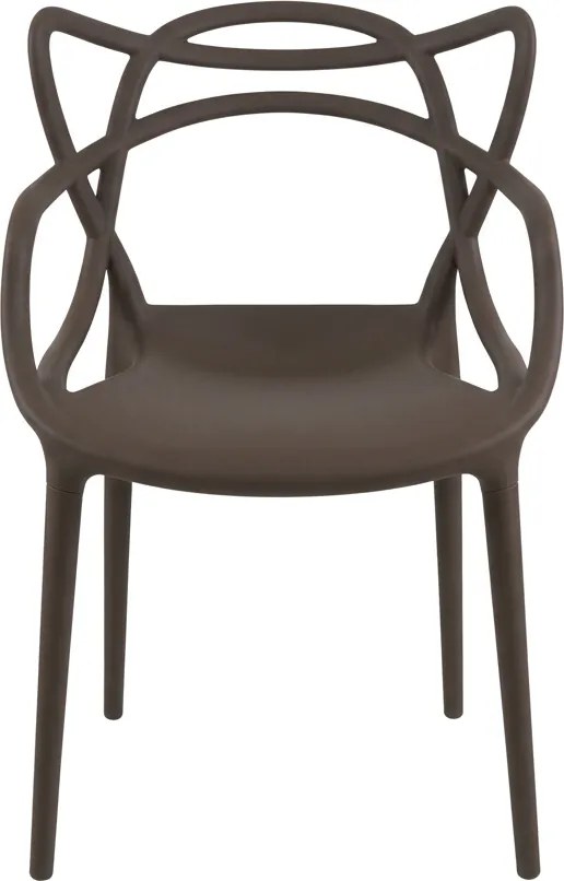 Set de 4 scaune din plastic KATO, maro