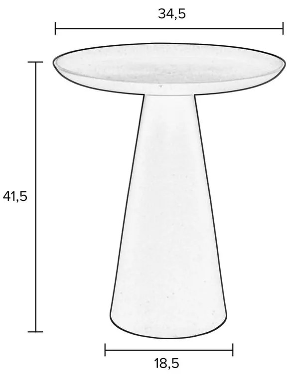 Măsuță auxiliară din aluminiu White Label Ringar, ø 34,5 cm, bej
