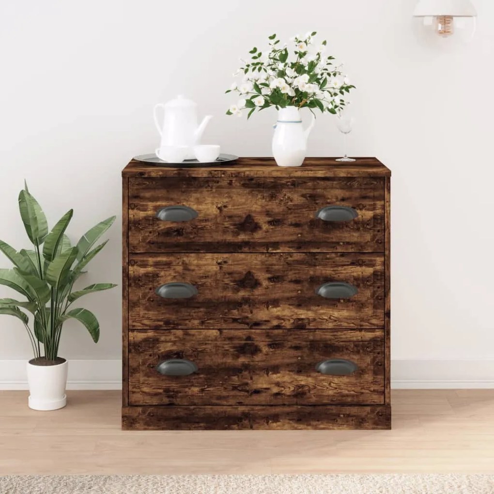 816229 vidaXL Servantă, stejar afumat, 70x35,5x67,5 cm, lemn prelucrat