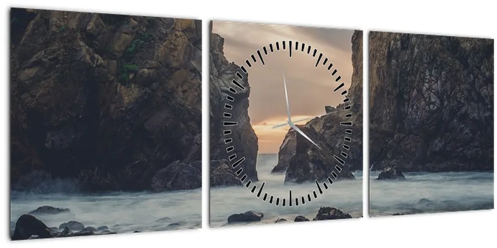 Tablou - În amurg (cu ceas) (90x30 cm)