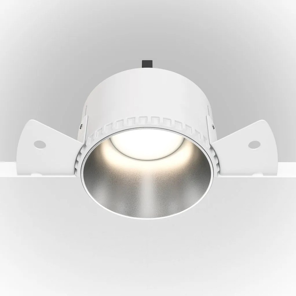 Spot incastrabil design tehnic Share alb, argintiu 7,5cm