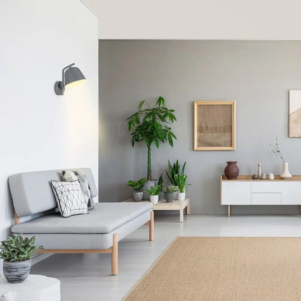 Aplica de perete design industrial Malia gri