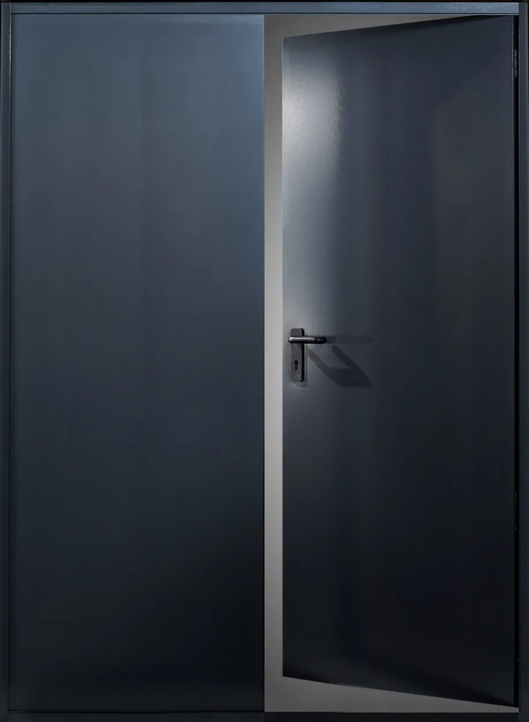 Usa Antifoc Dubla EI60 120 - 2 Canaturi - Rezistenta la foc 60 120 min - Montaj Interior RAL 7016, 1400(1000+400), 2050, 120