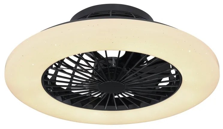 Lustra LED cu ventilator si telecomanda design modern Travo negru