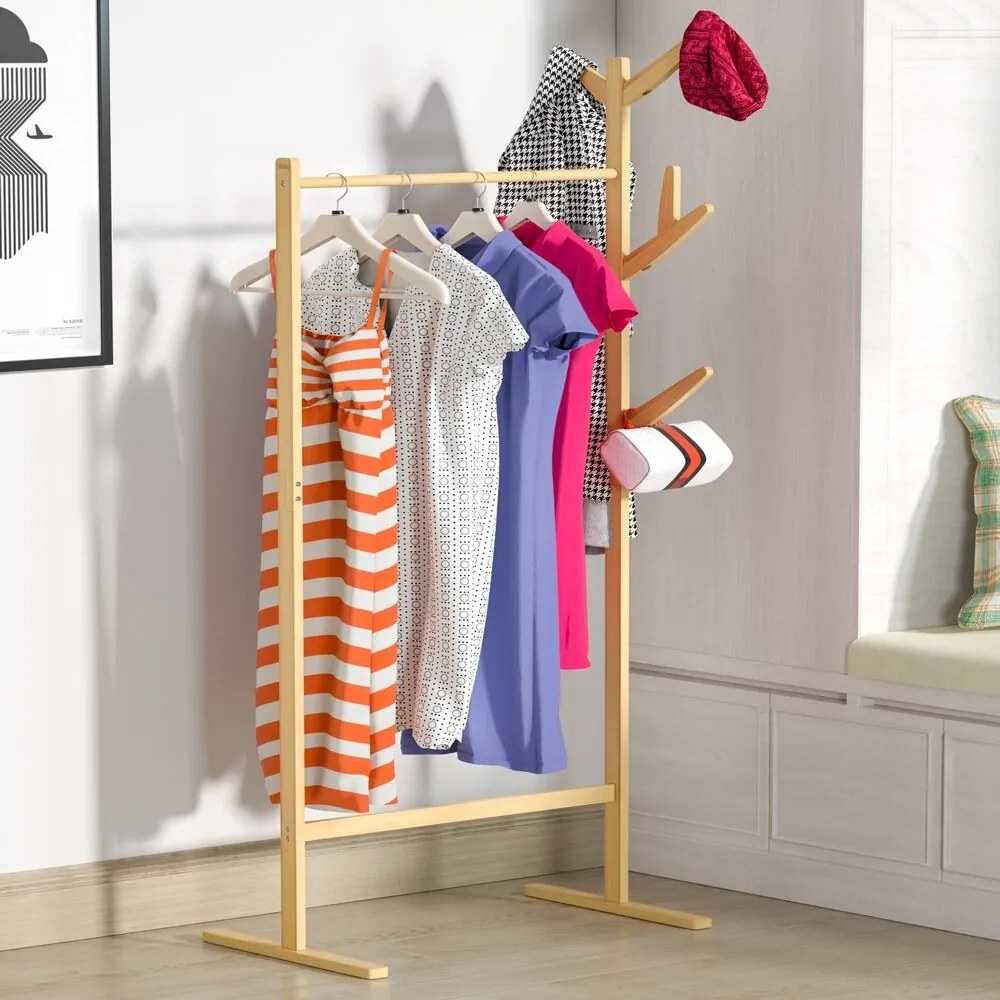 Suport de haine de bambus RADO, 66x40x163,3cm, maro Casaria