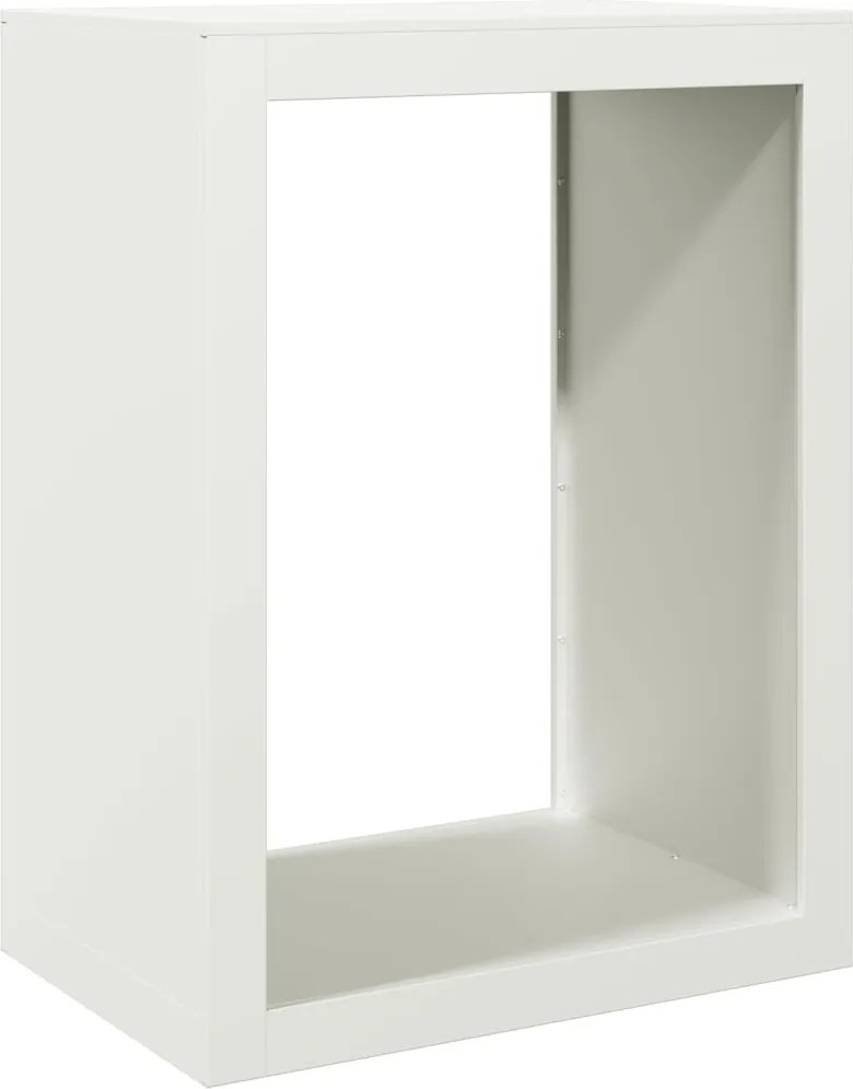 vidaXL Rastel pentru lemne de foc, alb, 60x40x80 cm, oțel