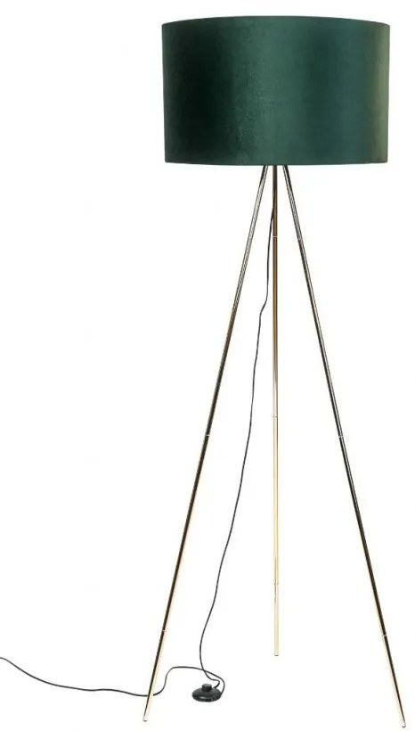 Lampadar cu trepied design modern INGA auriu/ verde