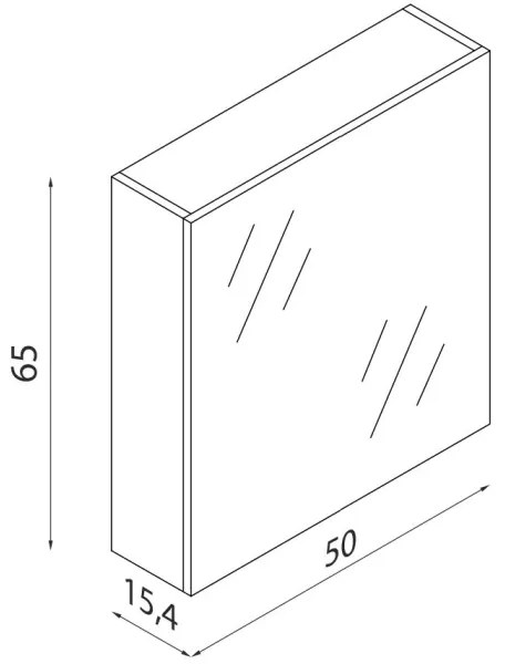 Dulap de baie cu oglindă KENWOOD 65 x 50 cm, alb