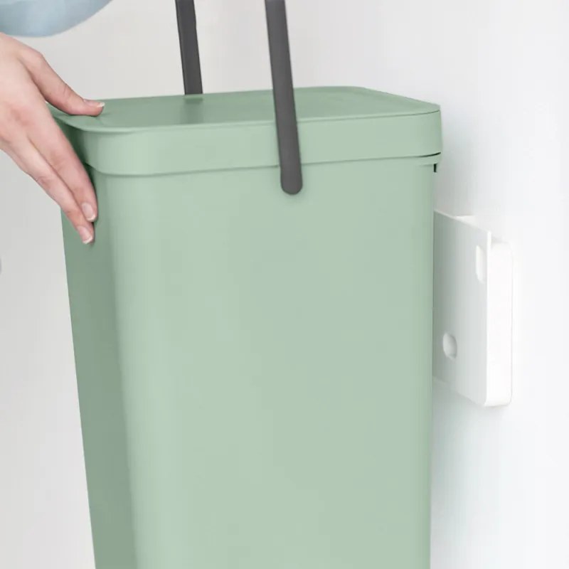 Cos de gunoi colectare selectiva Brabantia Sort&Go 1005517, 16 L, Maner, Montabil pe perete, Verde deschis