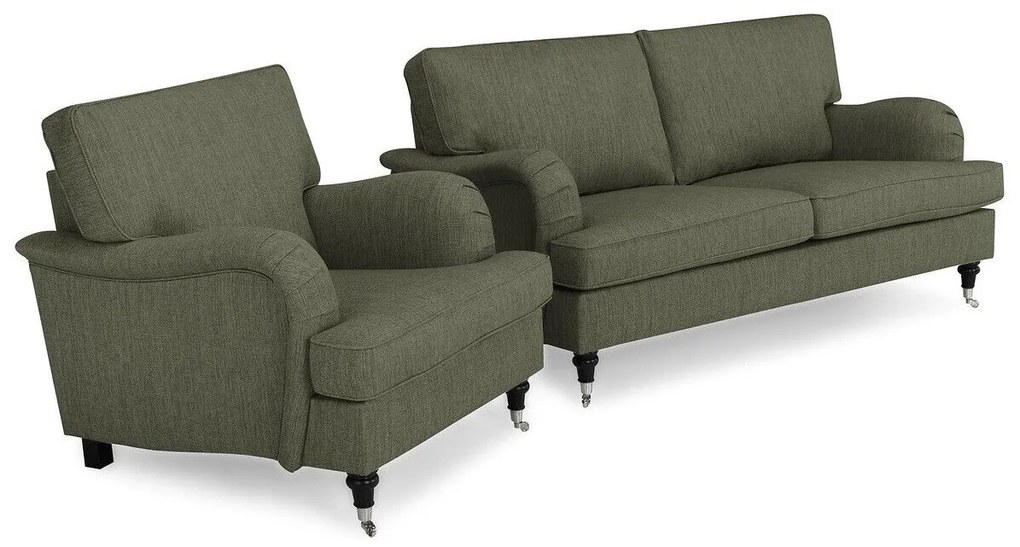 Set mobilier tapițat Bloomington A128Tapiterie, Picioare: Metal, Lemn, Role