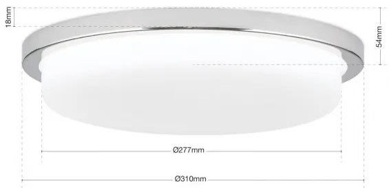 Plafoniera LED moderna LEROX 30cm crom