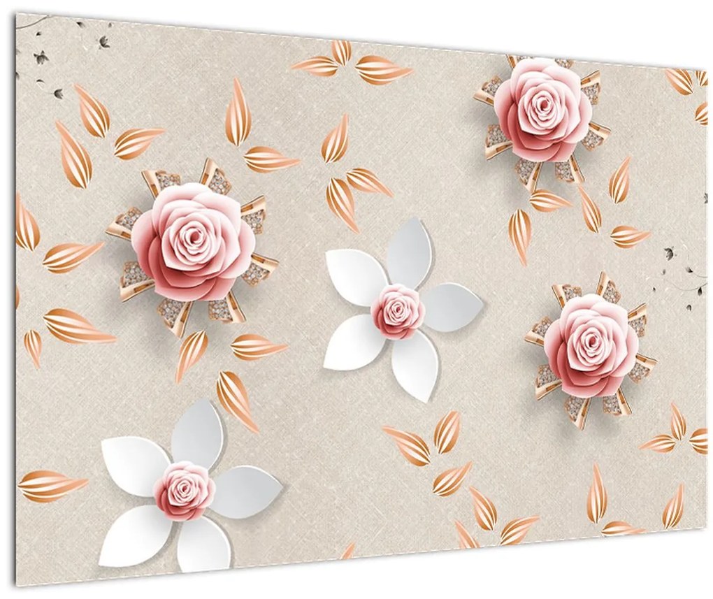 Tablou - Flori de trandafiri (90x60 cm)