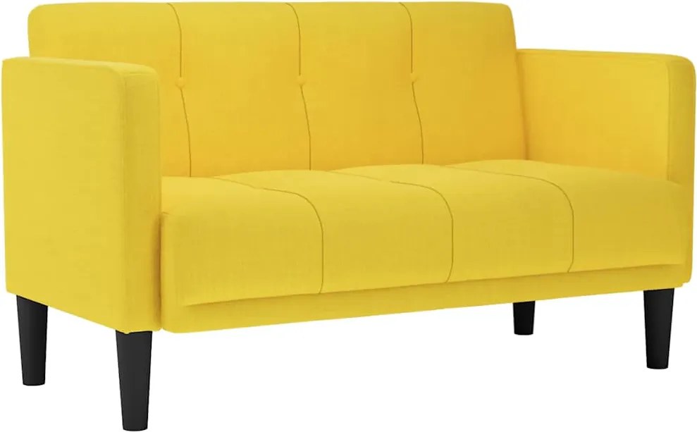 vidaXL Canapea loveseat, galben, 111 cm, textil