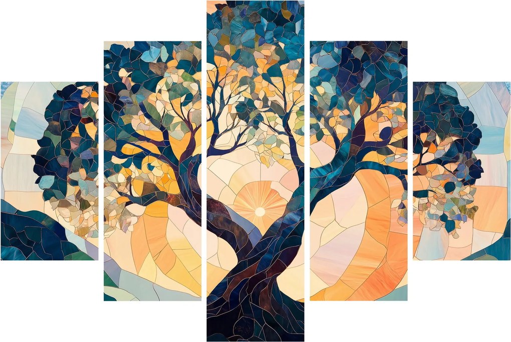 Tablou – Mozaic – soare și arbore II. (150x105 cm)