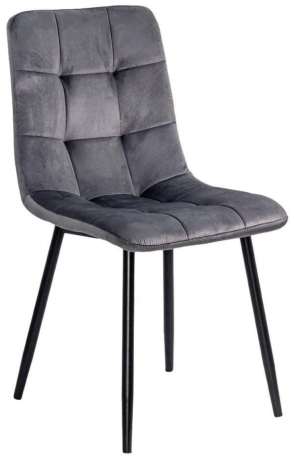 Scaun living din catifea cu cadru metalic BUC 211 gri