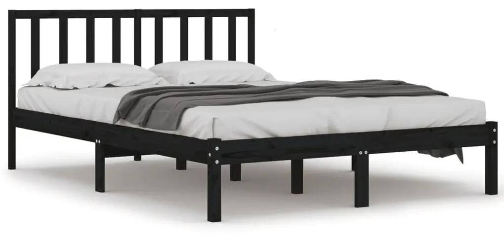 3105090 vidaXL Cadru de pat Super King, negru, 180x200 cm, lemn masiv de pin