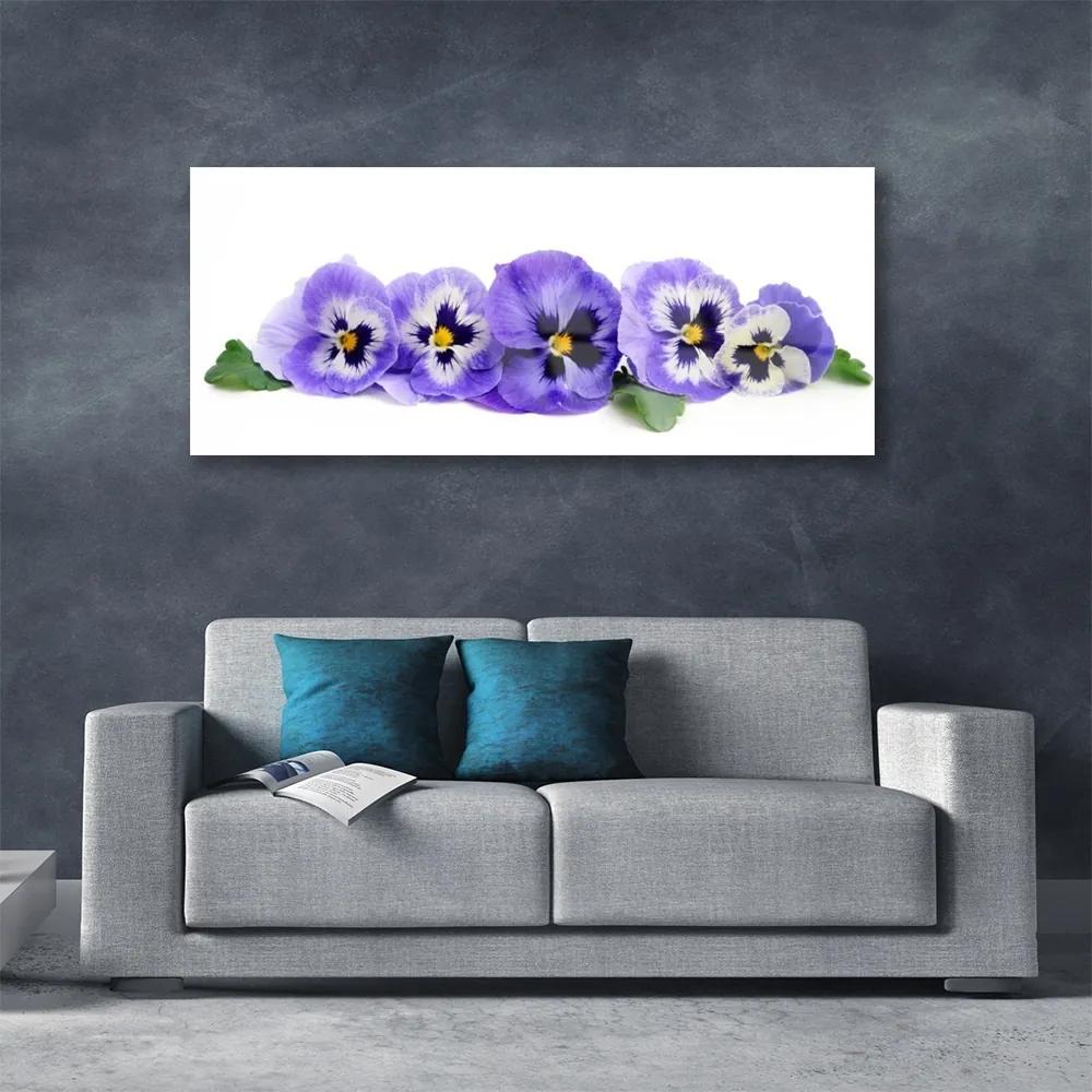 Tablouri acrilice Petale Floral Alb Violet Verde