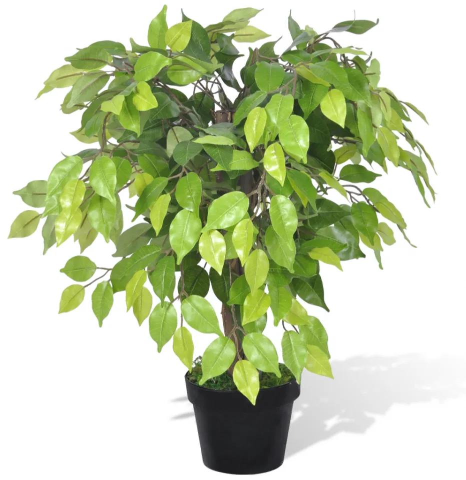 Ficus pitic artificial cu aspect natural si ghiveci, 60 cm