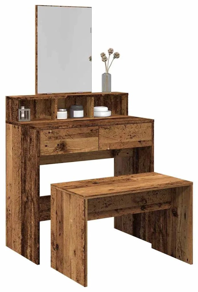 vidaXL Taburet de toaletă din lemn vechi 70x35x45 cm lemn prelucrat