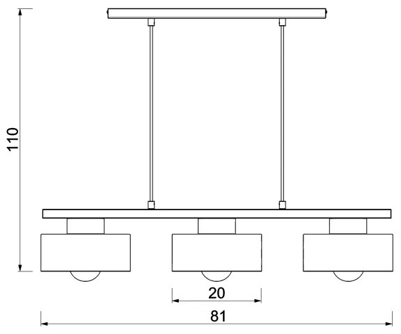 Lustră pe cablu MARTI 3xE27/15W/230V alb/crom