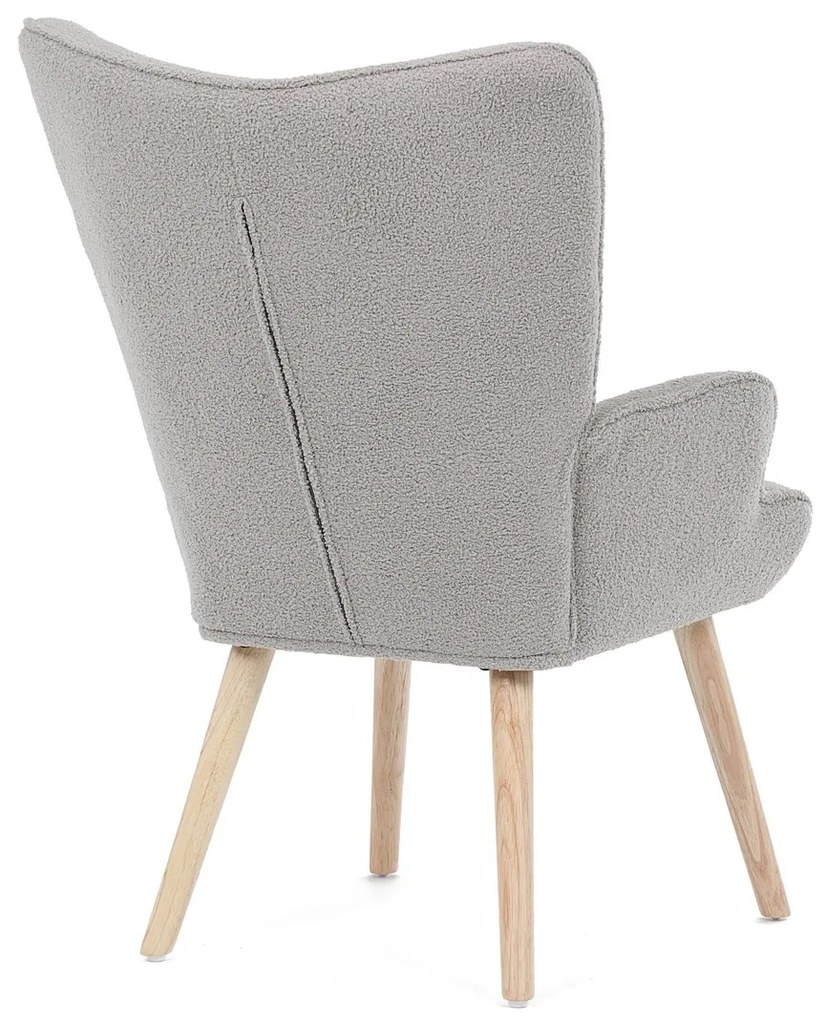 Fotoliu cu spătar înalt Bouclé GREY2, gri