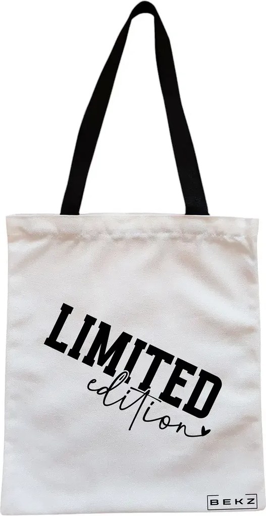 Sacosa de Panza pentru Cumparaturi, Geanta Tote, model Limited Edition, Cu fermoar, 38x34.5 cm, Alba, BEKZ®