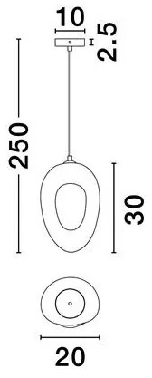 Lustra/Pendul design modern, TEMPUS-LEFKO, L 20cm