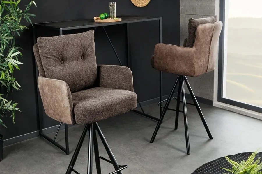 Scaun de bar pivotant BIG GEORGE taupe