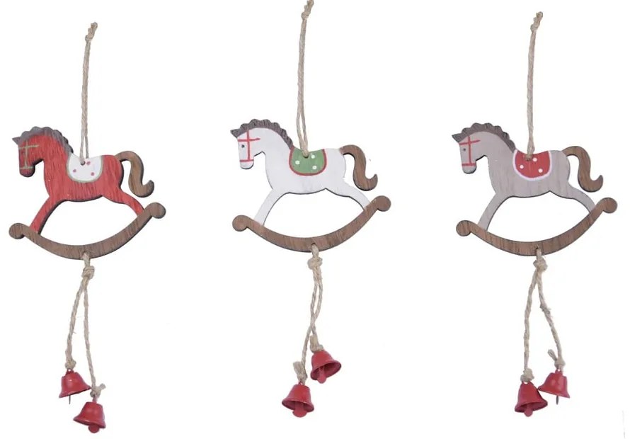 Set de 3 ornamente suspendate în formp de căluți Ego Dekor