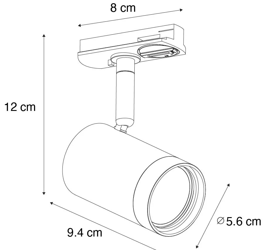 Spotlight modern Gunmetal pentru sistem de șină monofazată - Iconic Jeana