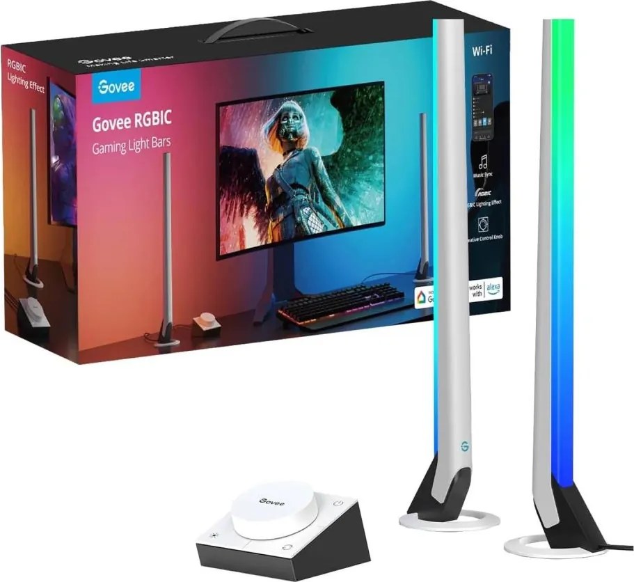 Govee - Smart Gaming WiFi LED panouri + Smart Dual controler White Wi-Fi