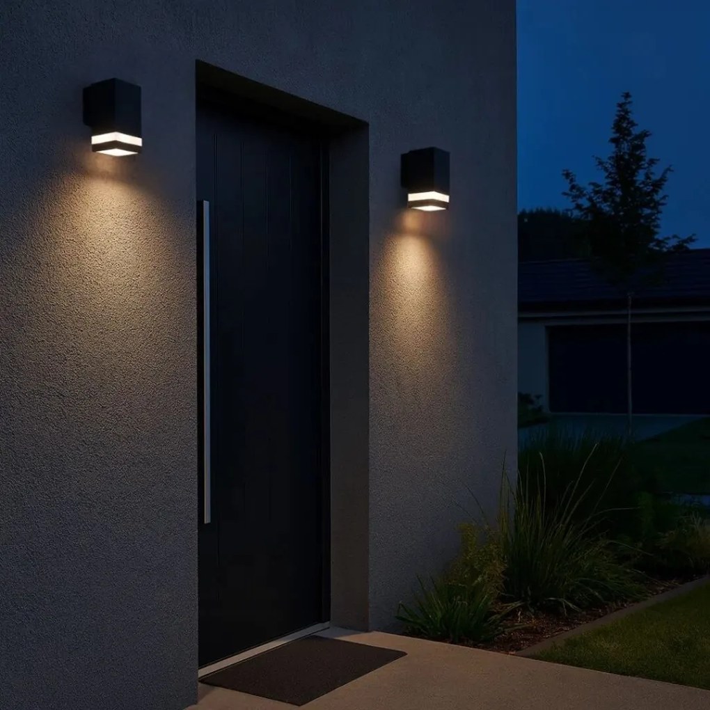 Aplica LED CCT perete exterior IP65 Urfa Line antracit