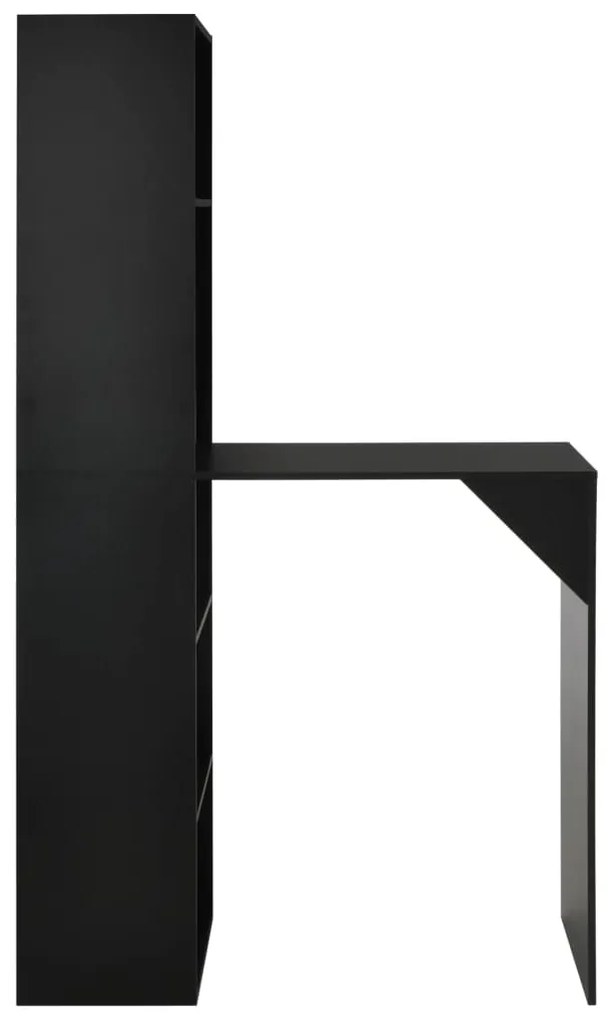 280228 vidaXL Masă de bar cu dulap, negru, 115 x 59 x 200 cm
