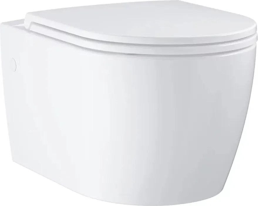 Set vas WC suspendat Grohe Bau Ceramic Rimless alb lucios cu capac softclose