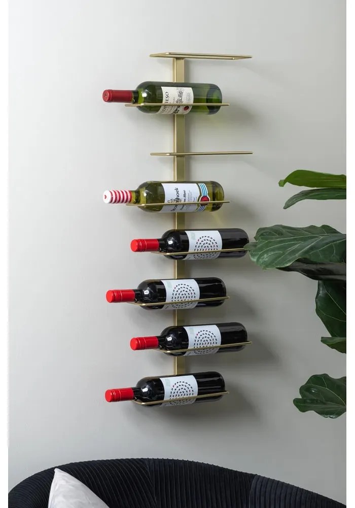 Raft pentru sticle de vin auriu de perete din metal număr sticle 8 Float – PT LIVING