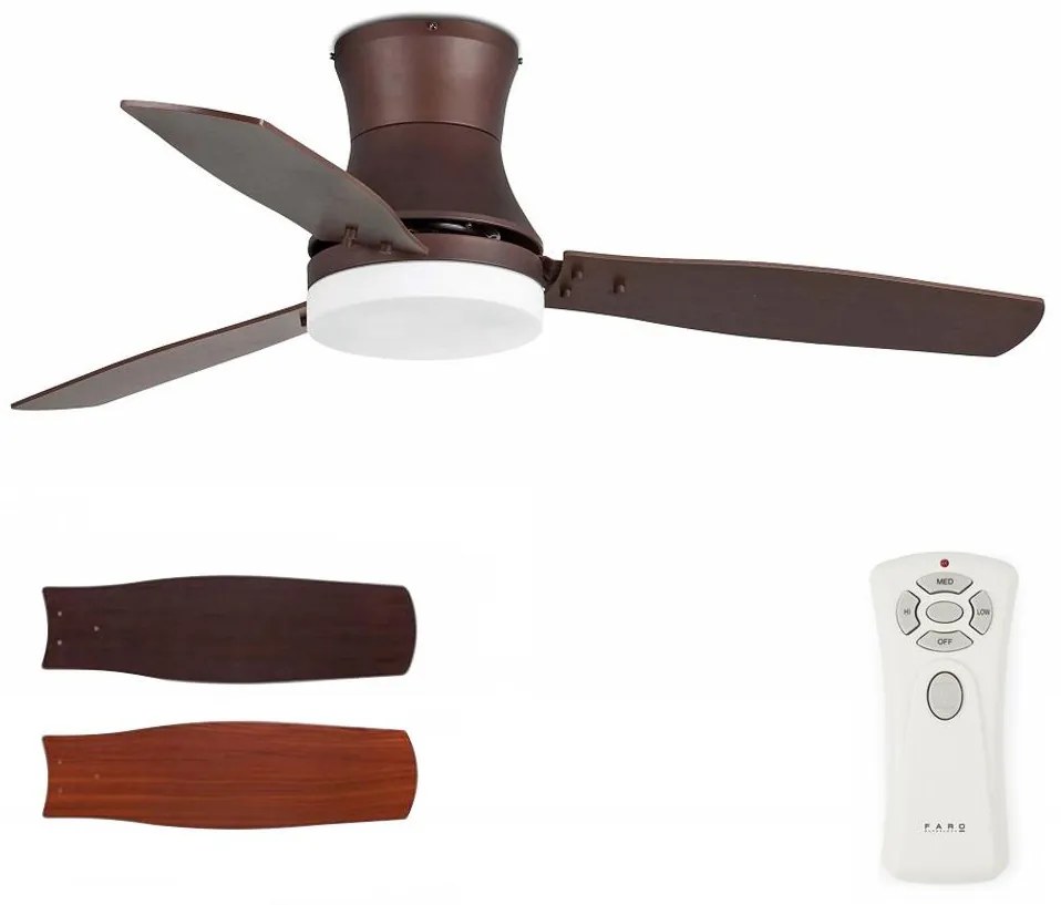 Ventilator de tavan FARO 33386 TONSAY 2xE27/15W/230V + telecomandă