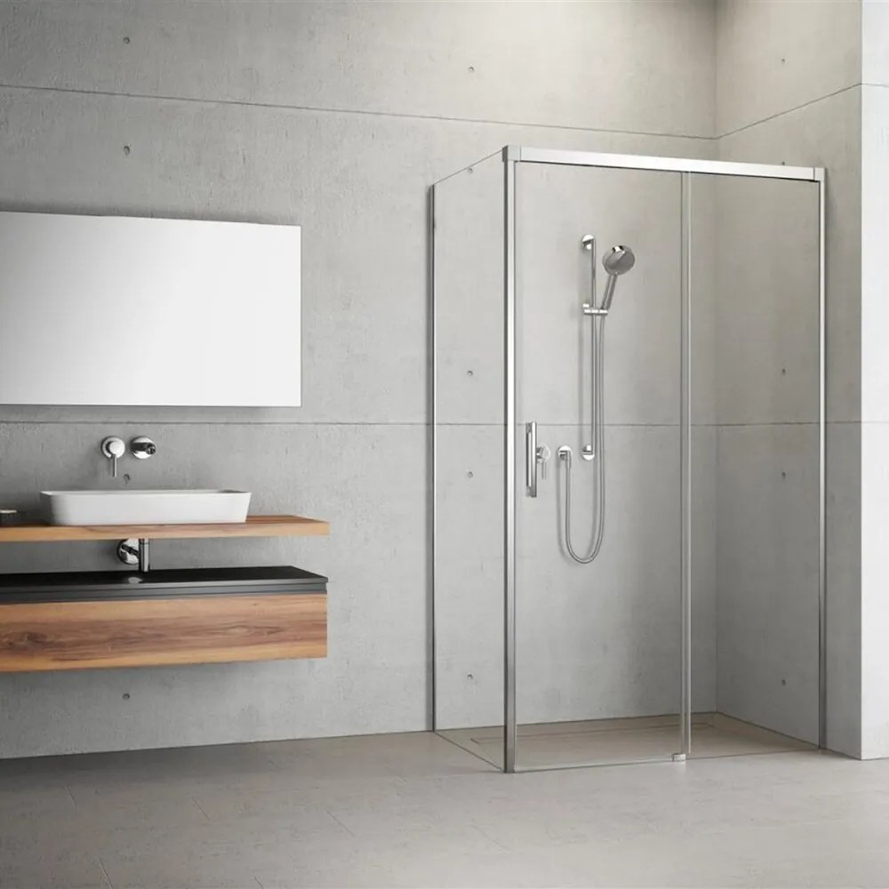 Cabina de dus dreptunghiulara cu usa glisanta Radaway Idea KDJ 120x80 cm crom-transparent dreapta