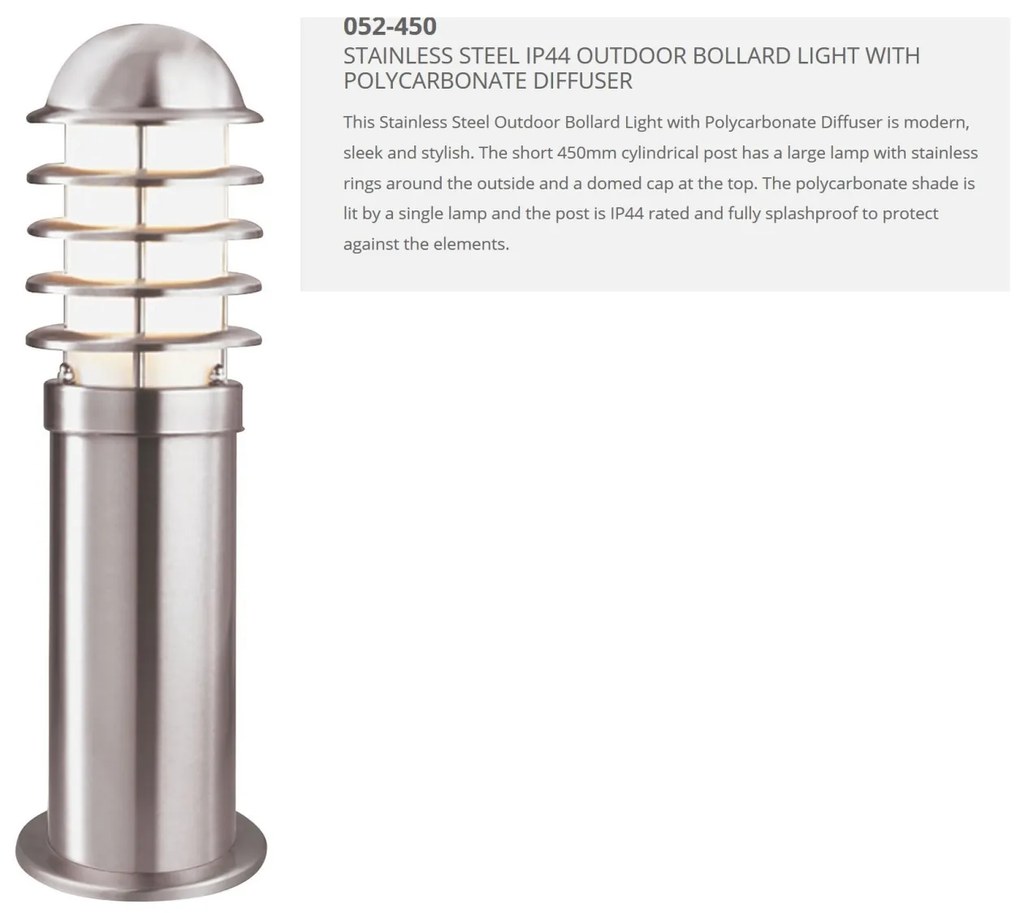 Stalp iluminat exterior IP44 Louvre H-45cm 052-450 SRT