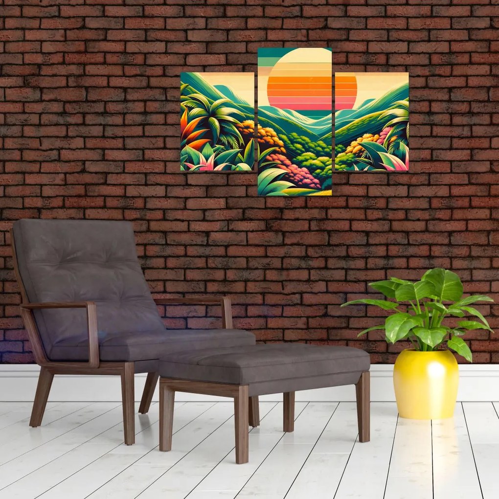 Tablou - Apus de soare multicolor (90x60 cm)