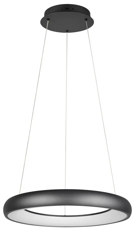 Lustră negru-mat LED cu intensitate reglabilă cu abajur din metal ø 62 cm Cardona – Trio