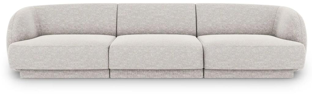 Canapea modulara Miley cu 3 locuri si tapiterie din tesatura structurala, gri deschis
